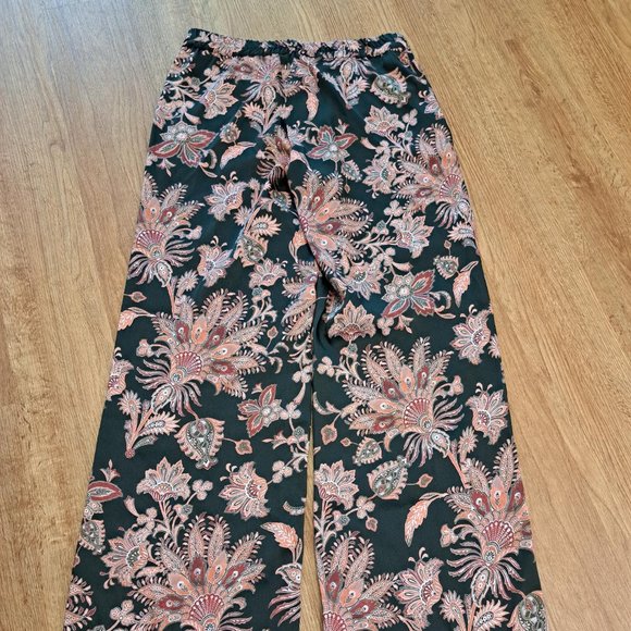 Diana Gallesi Brown and Black Paisely Palazzo Pant Misses 10 NWT - Picture 7 of 7